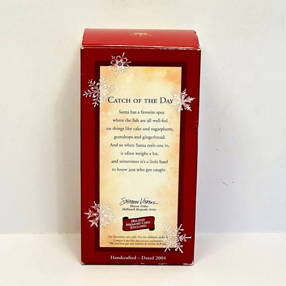 Hallmark Keepsake Catch of the Day Santa Fishing Ornament 2004 VTG - Picture 8 of 9